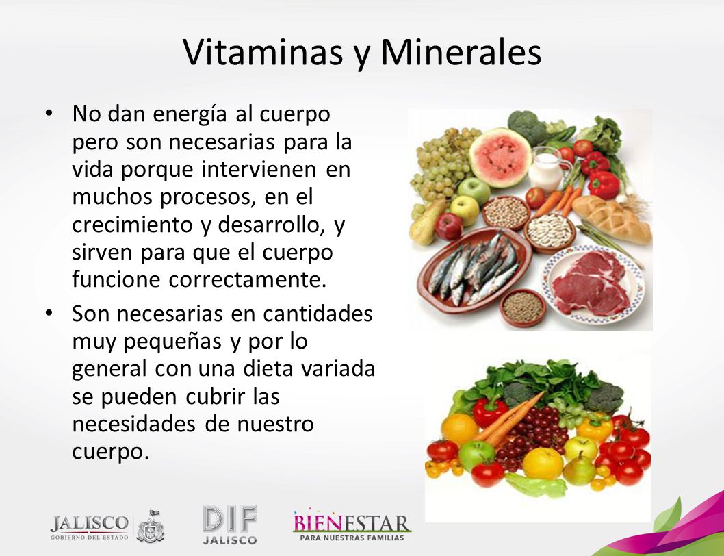 que alimentos proporcionan vitaminas y minerales